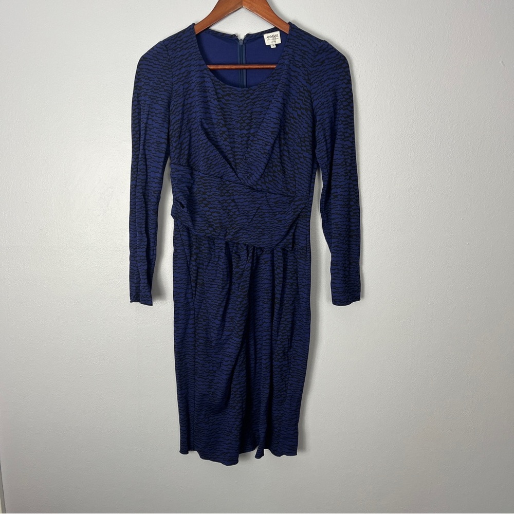 Armani colleziono blue long sleeve dress